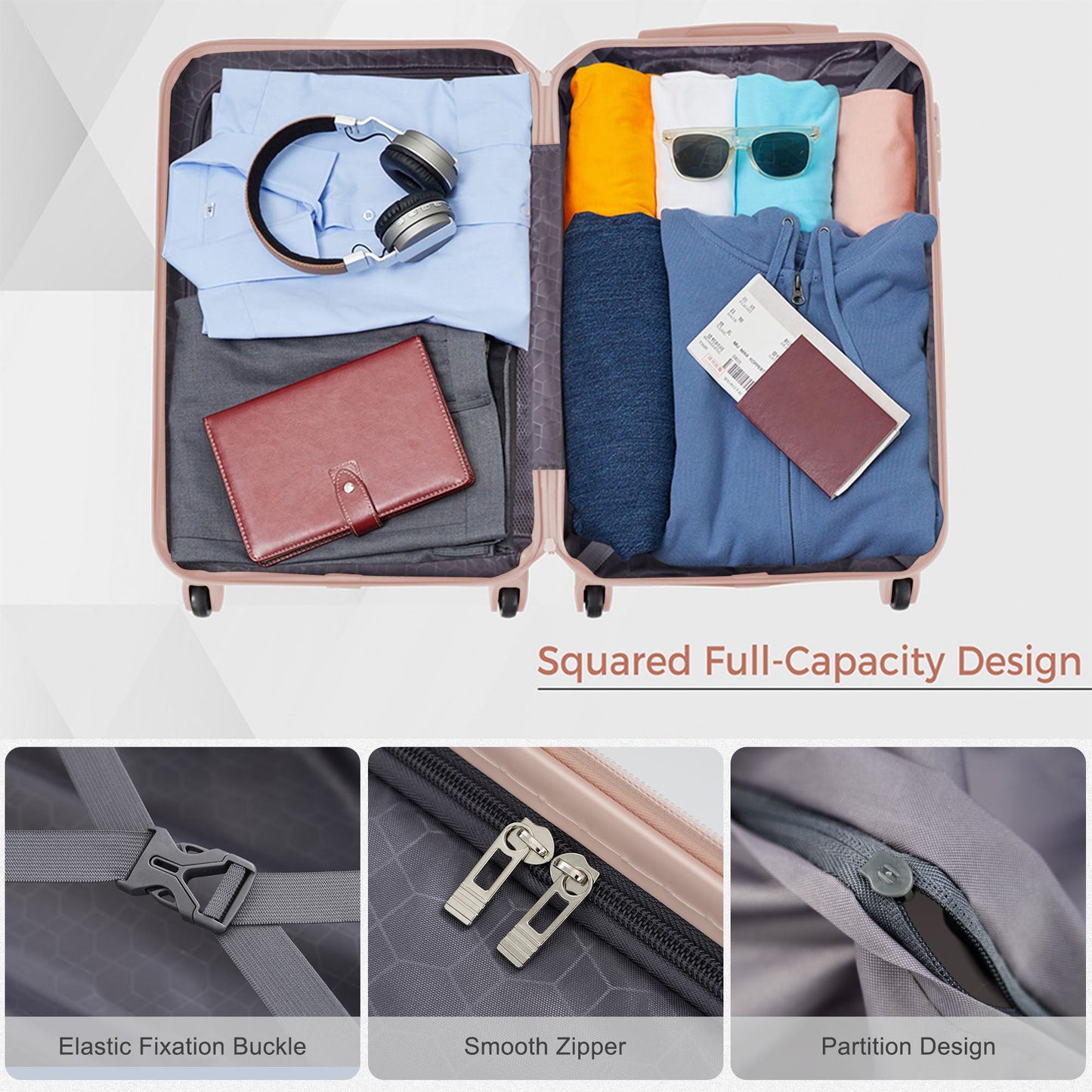 5-Piece Luggage Set with Expandable Travel Bag