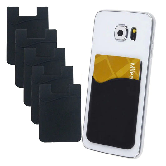 5x Silicone Credit Card Holder for Cell Phones - Adhesive Back Pocket