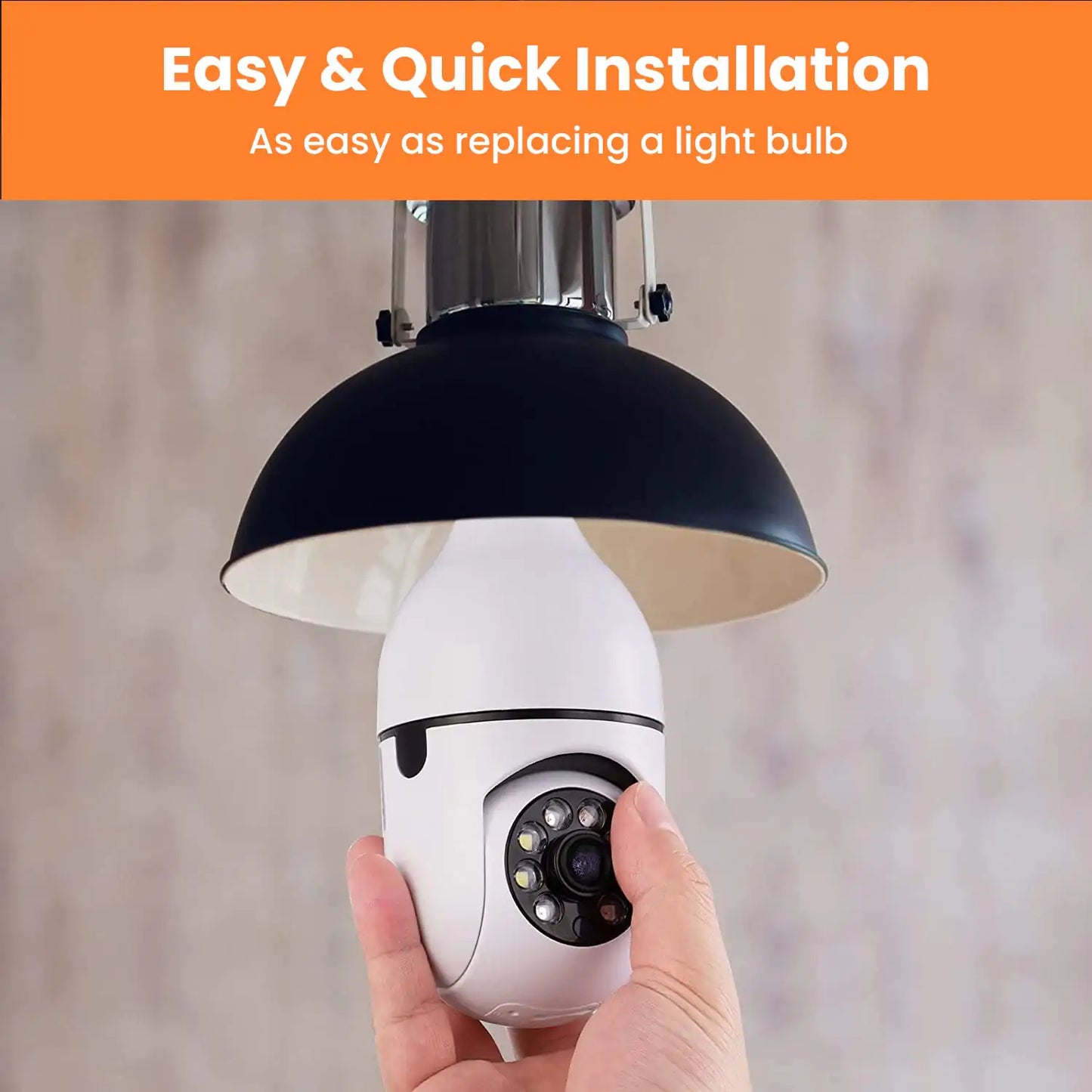 1080P Light Bulb Spy Camera - Wireless Surveillance with Motion Detection & Night Vision